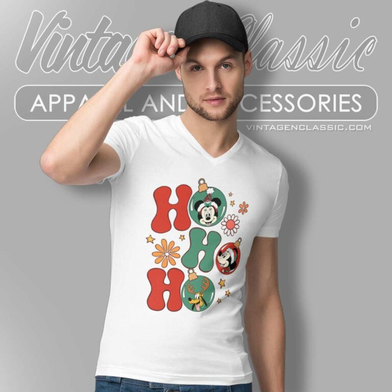 Christmas Mouse And Friends Hohoho V Neck TShirt Christmas Mouse And Friends Hohoho V Neck TShirt