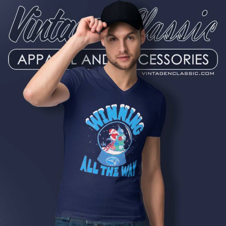 Christmas New England Patriots Winning All The Way V Neck TShirt Christmas New England Patriots Winning All The Way V Neck TShirt
