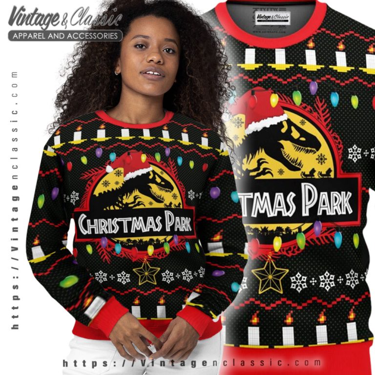 Christmas Park Jurassic Santa Ugly Christmas Sweater Women Ugly Sweater Christmas Park Jurassic Santa Ugly Christmas Sweater Women Ugly Sweater