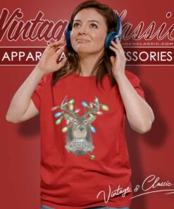 Christmas Whitetail Deer Buck With Lights In Antlers Shirt 6 Christmas Whitetail Deer Buck With Lights In Antlers Women TShirt 1