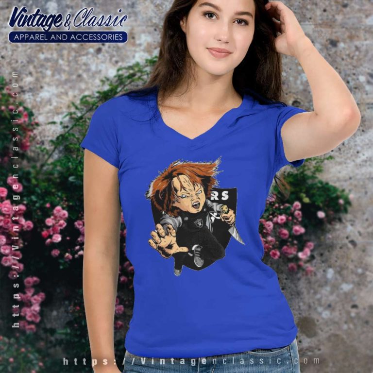 Chucky Las Vegas Raiders Halloween V Neck TShirt Chucky Las Vegas Raiders Halloween V Neck TShirt
