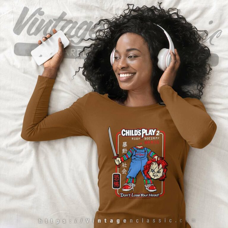 Chucky Shirt Childs Play 2 Riot Society Long Sleeve Tee Chucky Shirt Childs Play 2 Riot Society Long Sleeve Tee