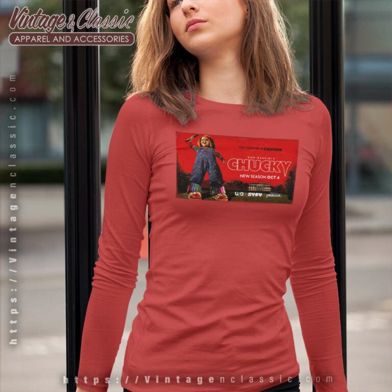 Chucky Shirt Chucky Season 3 Poster Long Sleeve Tee Chucky Shirt Chucky Season 3 Poster Long Sleeve Tee