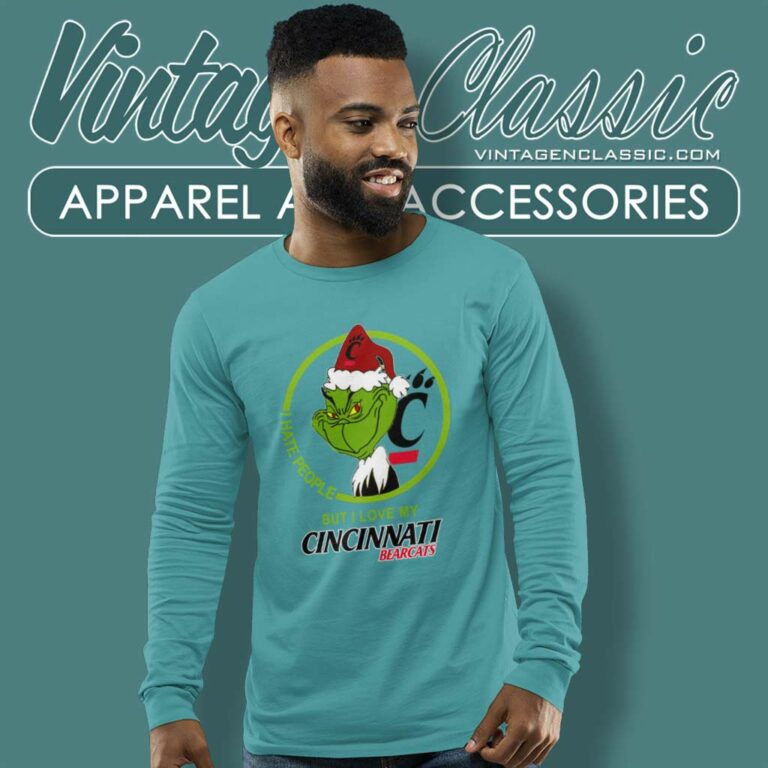 Cincinnati Bearcats Ncaa Christmas Grinch Shirt I Hate People But I Love My Cincinnati Long Sleeve Tee Cincinnati Bearcats Ncaa Christmas Grinch Shirt I Hate People But I Love My Cincinnati Long Sleeve Tee