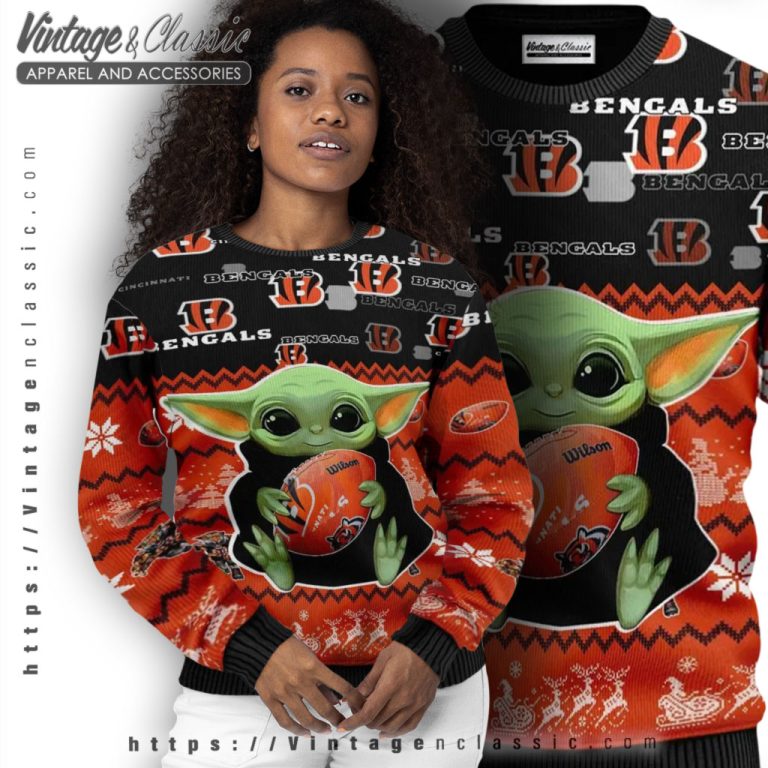 Cincinnati Bengals Baby Yoda Ugly Christmas Sweater Women Ugly Sweater Cincinnati Bengals Baby Yoda Ugly Christmas Sweater Women Ugly Sweater