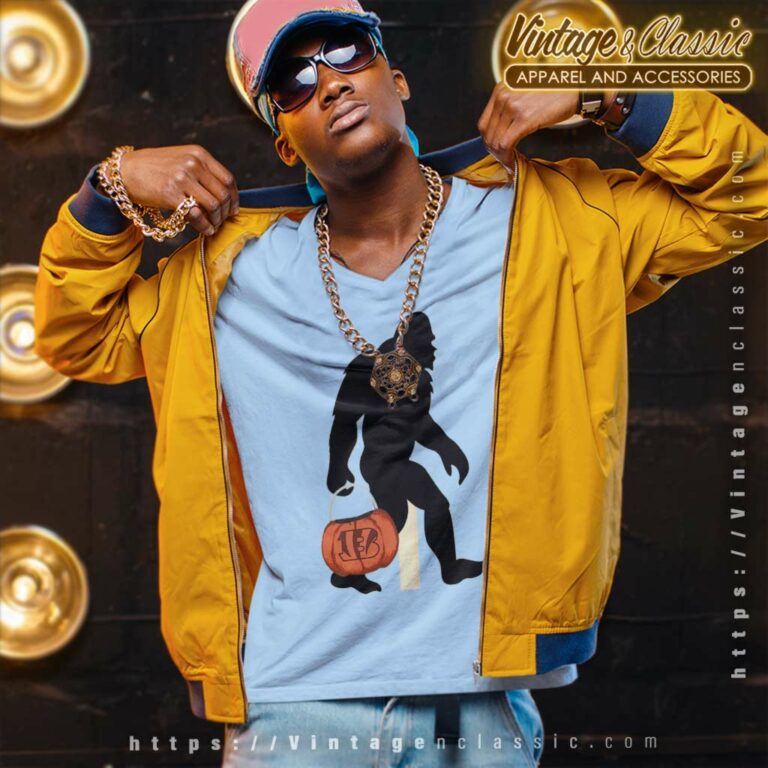 Cincinnati Bengals Bigfoot Halloween V Neck TShirt Cincinnati Bengals Bigfoot Halloween V Neck TShirt