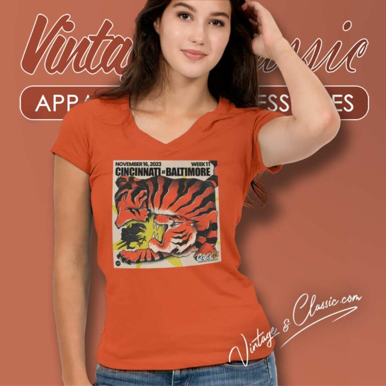 Cincinnati Bengals Drink Canvus At Baltimmore V Neck TShirt Cincinnati Bengals Drink Canvus At Baltimmore V Neck TShirt