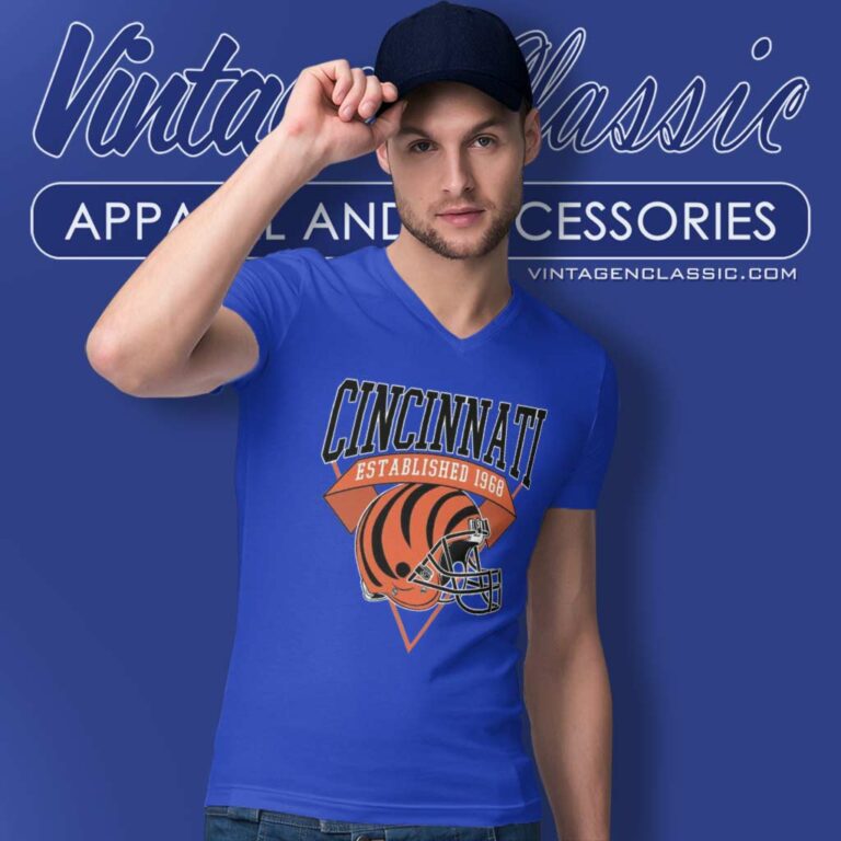 Cincinnati Bengals Estanlished 1968 V Neck TShirt Cincinnati Bengals Estanlished 1968 V Neck TShirt