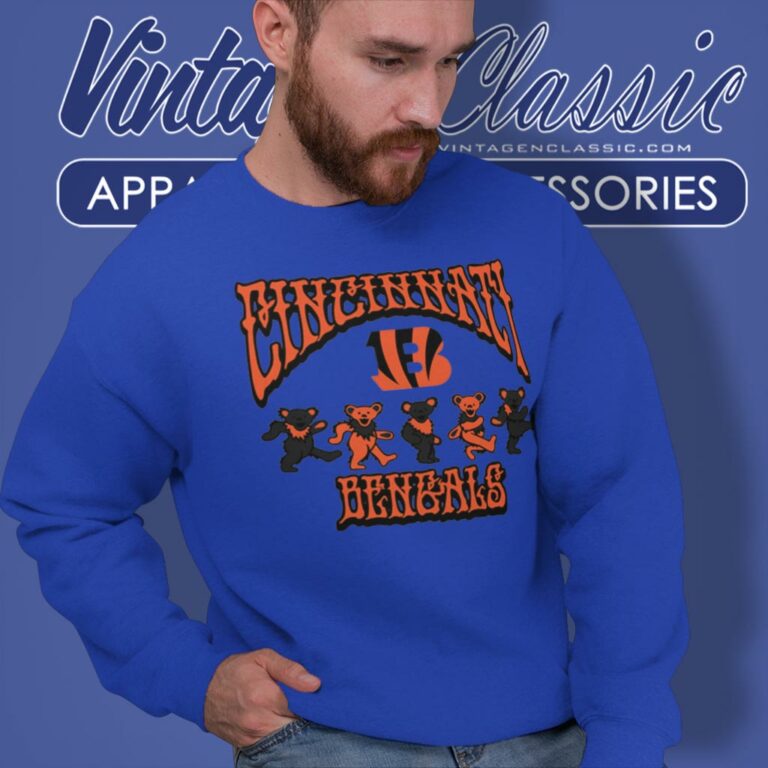 Cincinnati Bengals Grateful Dead Dancing Bears Sweatshirt Cincinnati Bengals Grateful Dead Dancing Bears Sweatshirt