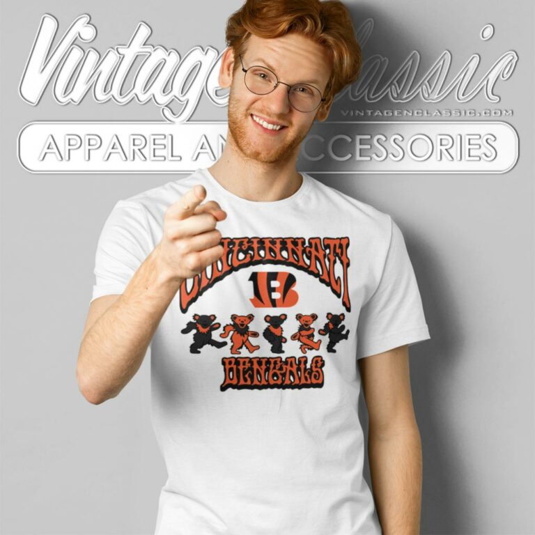 Cincinnati Bengals Grateful Dead Dancing Bears T Shirt Cincinnati Bengals Grateful Dead Dancing Bears T Shirt