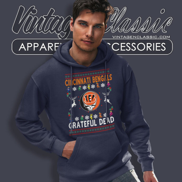 Cincinnati Bengals Grateful Dead Ugly Christmas Hoodie Cincinnati Bengals Grateful Dead Ugly Christmas Hoodie