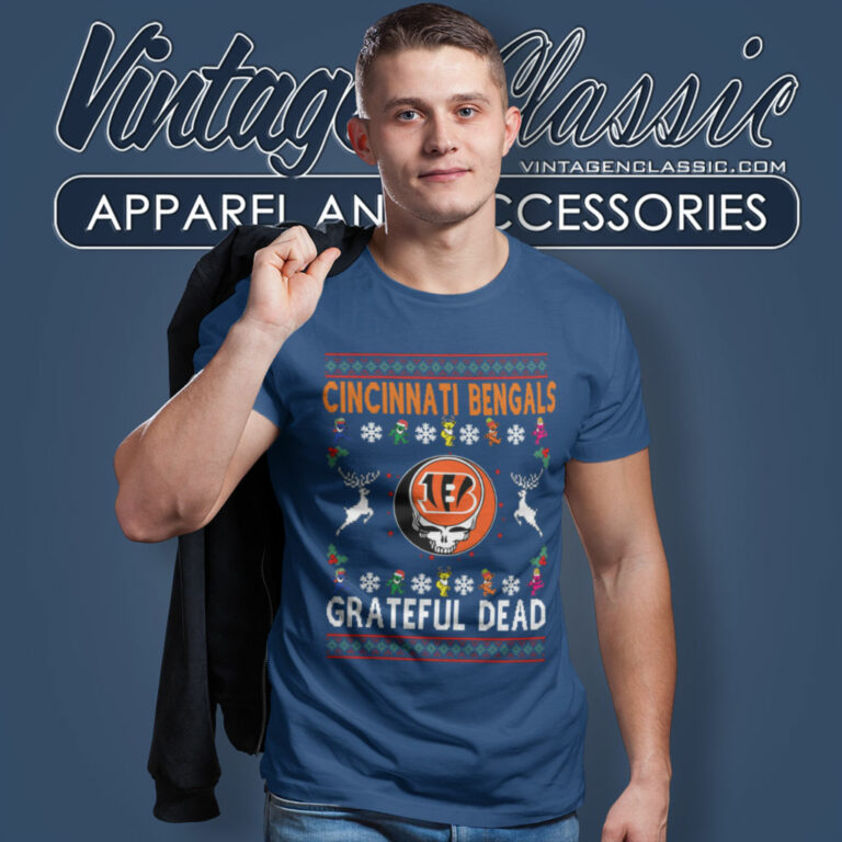 Cincinnati Bengals Grateful Dead Ugly Christmas T Shirt Cincinnati Bengals Grateful Dead Ugly Christmas T Shirt