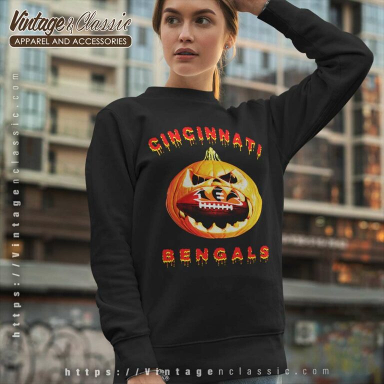 Cincinnati Bengals Halloween Pumpkin Sweatshirt Cincinnati Bengals Halloween Pumpkin Sweatshirt