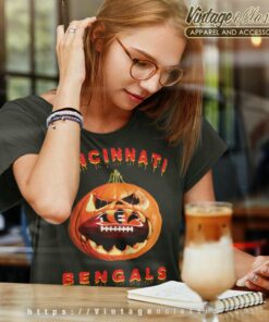 Cincinnati Bengals Halloween Pumpkin Shirt 6 Cincinnati Bengals Halloween Pumpkin Women TShirt
