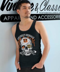 Cincinnati Bengals Harley Davidson Skull Tank Top Racerback