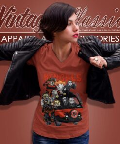 Cincinnati Bengals Horror Movies Characters Halloween Shirt V Neck TShirt