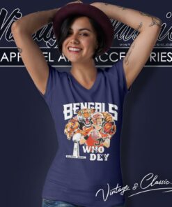 Cincinnati Bengals Joe Burrow Who Dey Champion Super Bowl V Neck TShirt