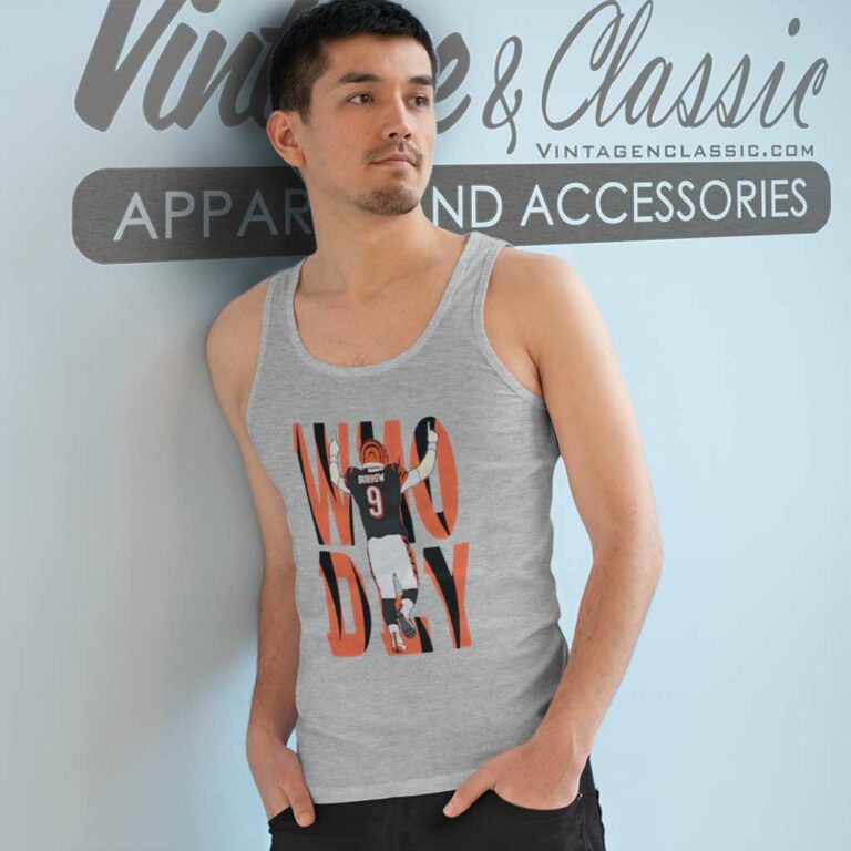 Cincinnati Bengals Joe Burrow Who Dey Tank Top Racerback Cincinnati Bengals Joe Burrow Who Dey Tank Top Racerback