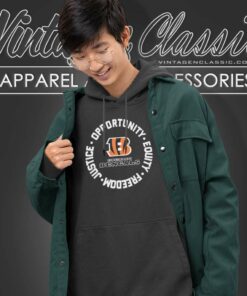 Cincinnati Bengals Justice Shirt Opportunity Equity Freedom Hoodie
