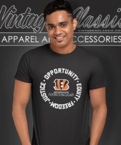 Cincinnati Bengals Justice Shirt Opportunity Equity Freedom T Shirt