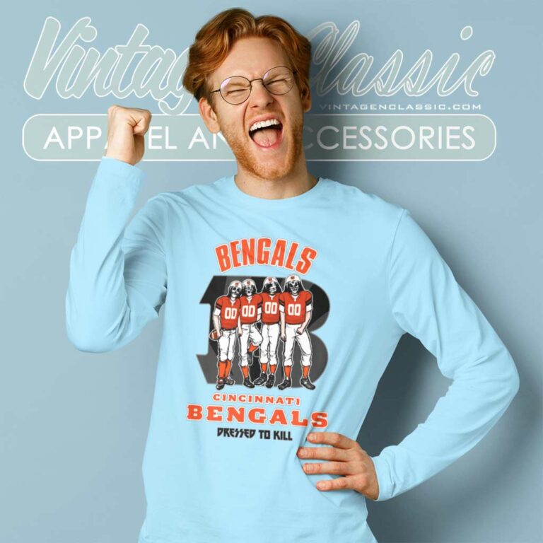 Cincinnati Bengals Kiss Dressed To Kill Long Sleeve Tee Cincinnati Bengals Kiss Dressed To Kill Long Sleeve Tee
