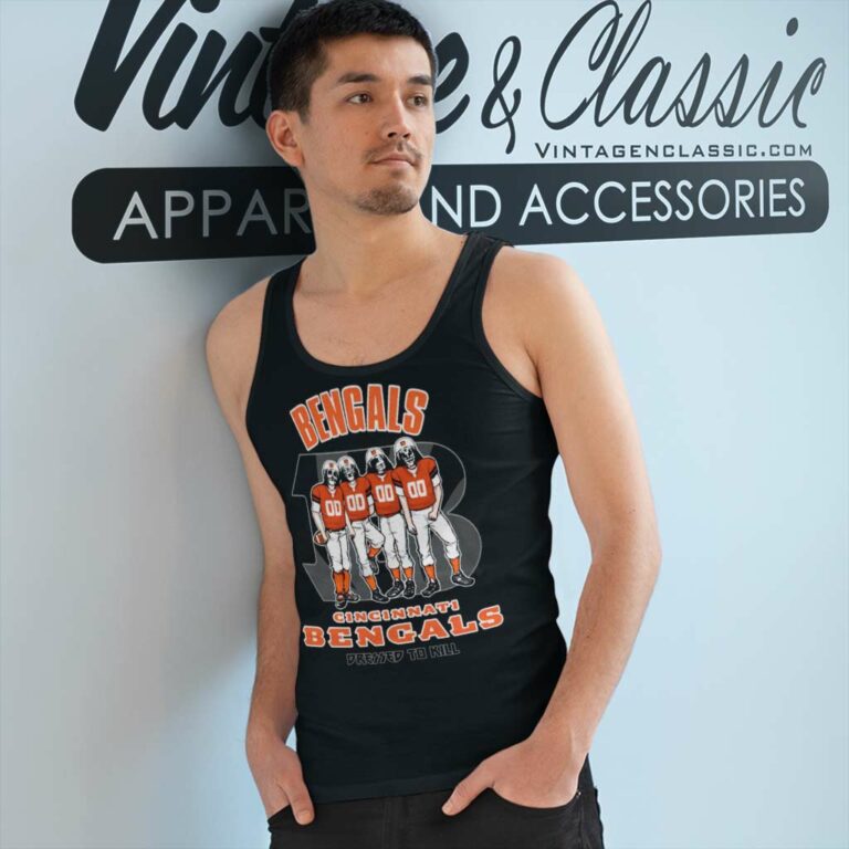 Cincinnati Bengals Kiss Dressed To Kill Tank Top Racerback Cincinnati Bengals Kiss Dressed To Kill Tank Top Racerback