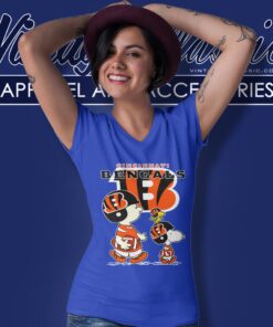 Cincinnati Bengals Lets Play Football Together Snoopy Shirt V Neck TShirt