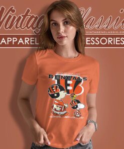 Cincinnati Bengals Lets Play Football Together Snoopy Shirt Women T shirt