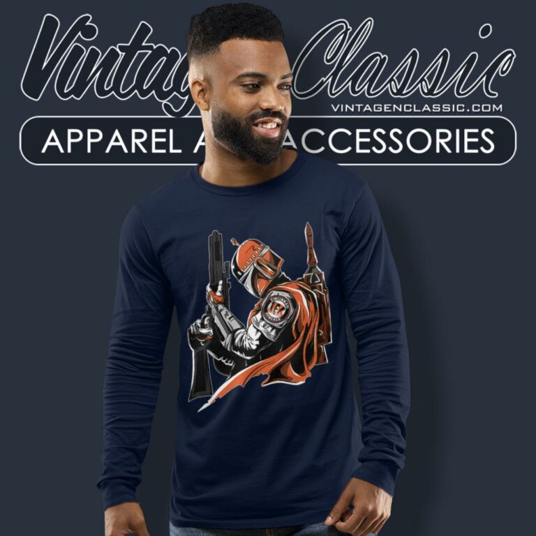 Cincinnati Bengals Mandalorian Star Wars Long Sleeve Tee Cincinnati Bengals Mandalorian Star Wars Long Sleeve Tee