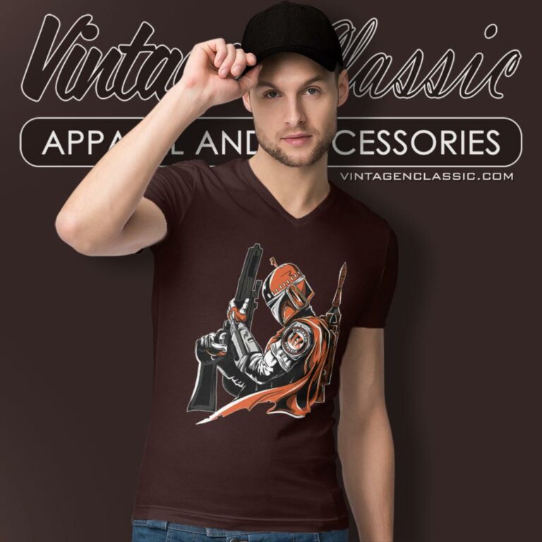 Cincinnati Bengals Mandalorian Star Wars V Neck TShirt Cincinnati Bengals Mandalorian Star Wars V Neck TShirt