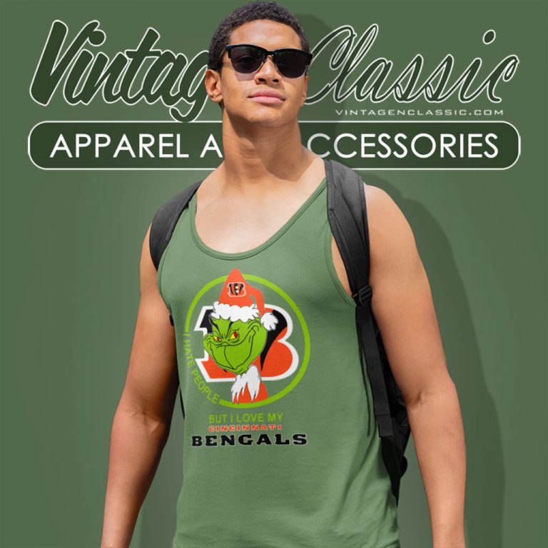 Cincinnati Bengals Nfl Christmas Grinch Shirt I Hate People But I Love My Cincinnati Bengals Tank Top Racerback Cincinnati Bengals Nfl Christmas Grinch Shirt I Hate People But I Love My Cincinnati Bengals Tank Top Racerback