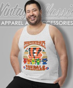Cincinnati Bengals Nfl Grateful Dancing Bears Retro Tank Top Racerback