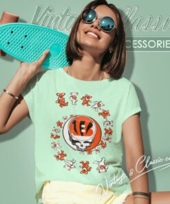 Cincinnati Bengals Nfl Grateful Dancing Bears Women T Shirt