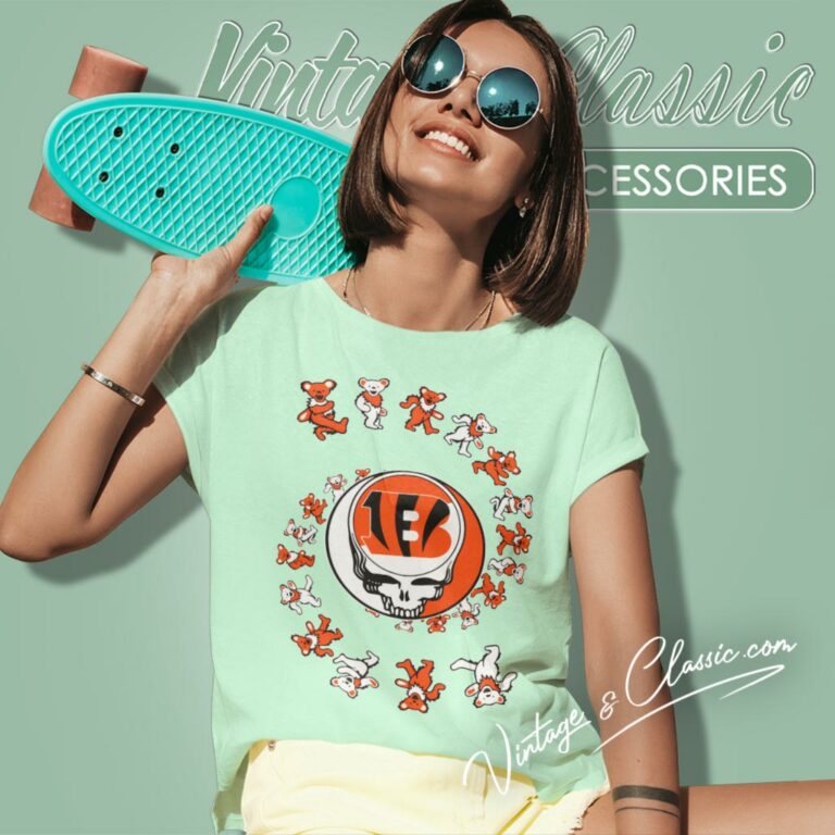 Cincinnati Bengals Nfl Grateful Dancing Bears Women T Shirt Cincinnati Bengals Nfl Grateful Dancing Bears Women T Shirt