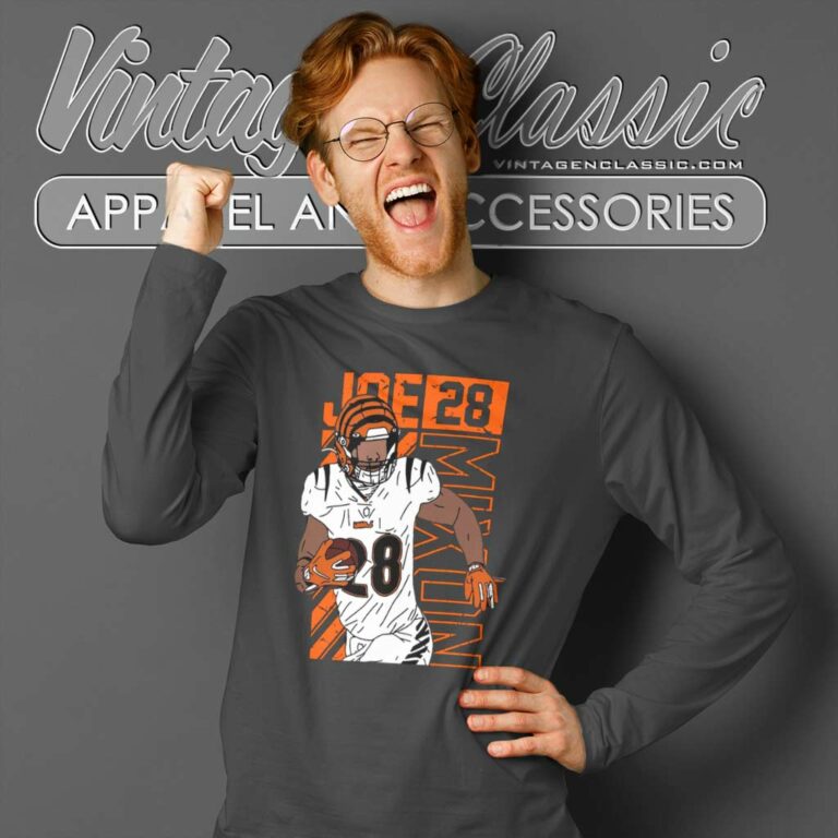 Cincinnati Bengals No 28 Joe Mixon Long Sleeve Tee Cincinnati Bengals No 28 Joe Mixon Long Sleeve Tee