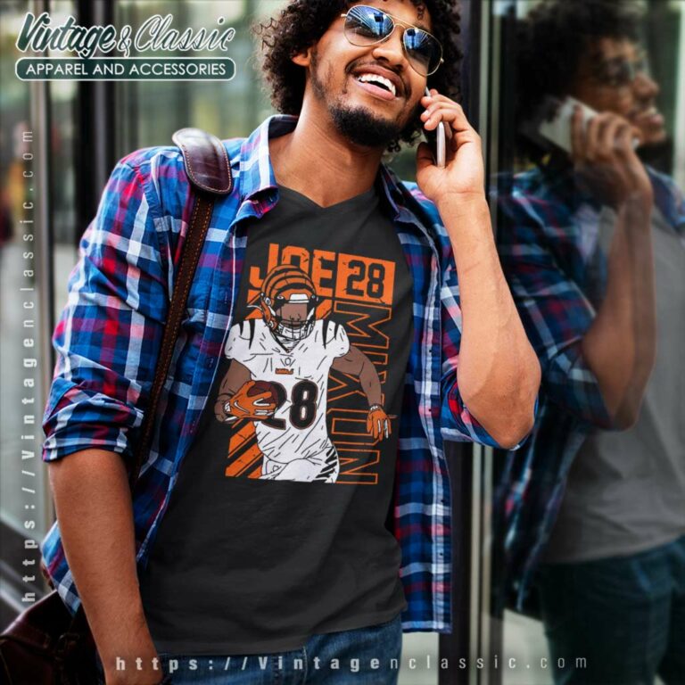 Cincinnati Bengals No 28 Joe Mixon V Neck TShirt Cincinnati Bengals No 28 Joe Mixon V Neck TShirt