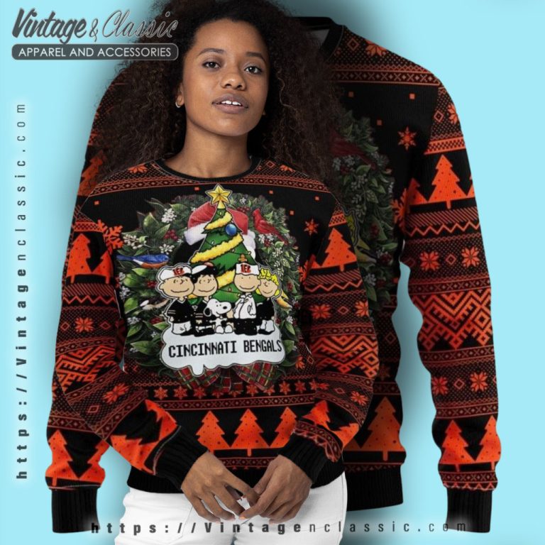 Cincinnati Bengals Peanuts Snoopy Ugly Christmas Sweater Women Ugly Sweater Cincinnati Bengals Peanuts Snoopy Ugly Christmas Sweater Women Ugly Sweater