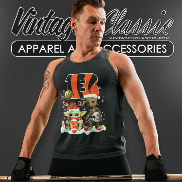 Cincinnati Bengals Shirt Baby Yoda And Groot Santa Christmas Tank Top Racerback Cincinnati Bengals Shirt Baby Yoda And Groot Santa Christmas Tank Top Racerback