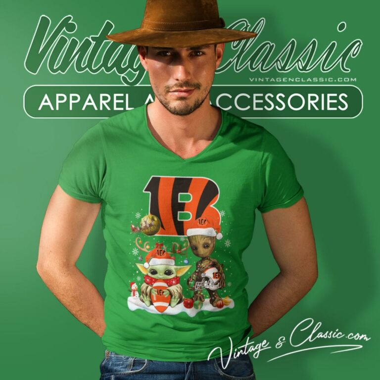 Cincinnati Bengals Shirt Baby Yoda And Groot Santa Christmas V Neck TShirt Cincinnati Bengals Shirt Baby Yoda And Groot Santa Christmas V Neck TShirt
