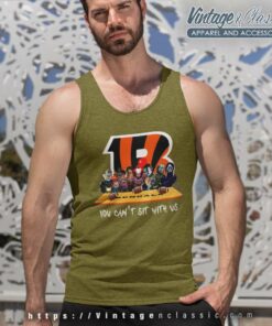 Cincinnati Bengals Shirt Horror Movies You Cant Sit With Us Tank Top Racerback