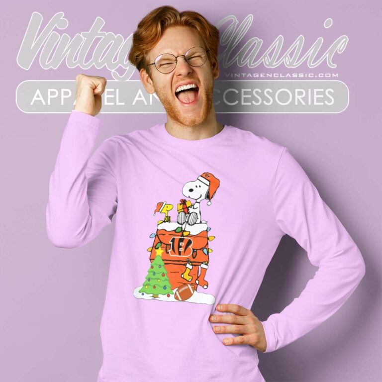 Cincinnati Bengals Snoopy Christmas Long Sleeve Tee Cincinnati Bengals Snoopy Christmas Long Sleeve Tee