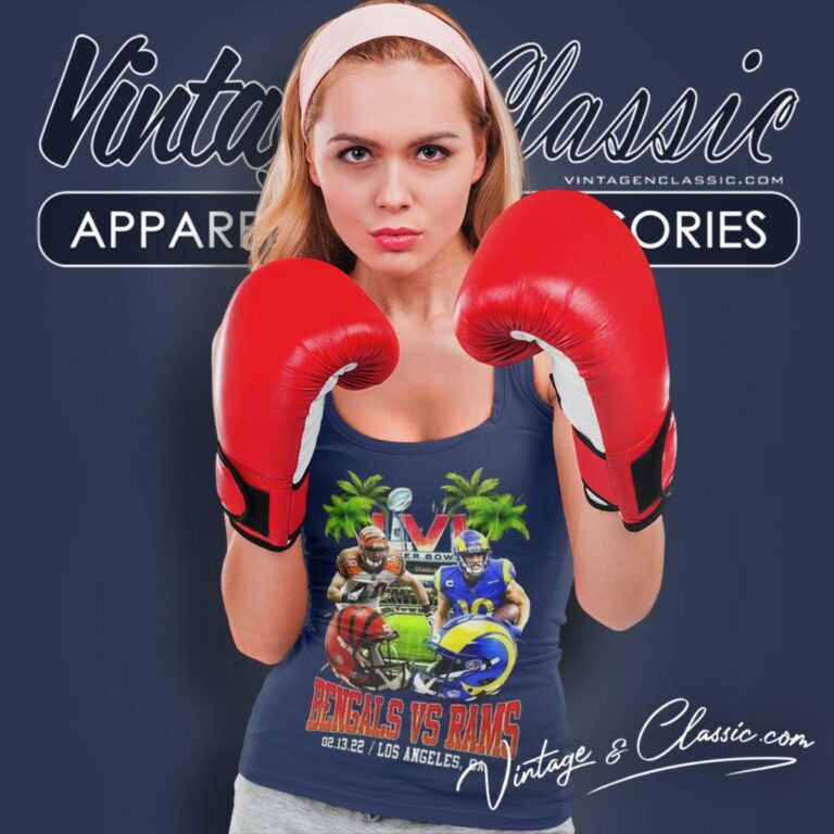 Cincinnati Bengals Vs Los Angeles Rams Super Bowl Tank Top Racerback Cincinnati Bengals Vs Los Angeles Rams Super Bowl Tank Top Racerback