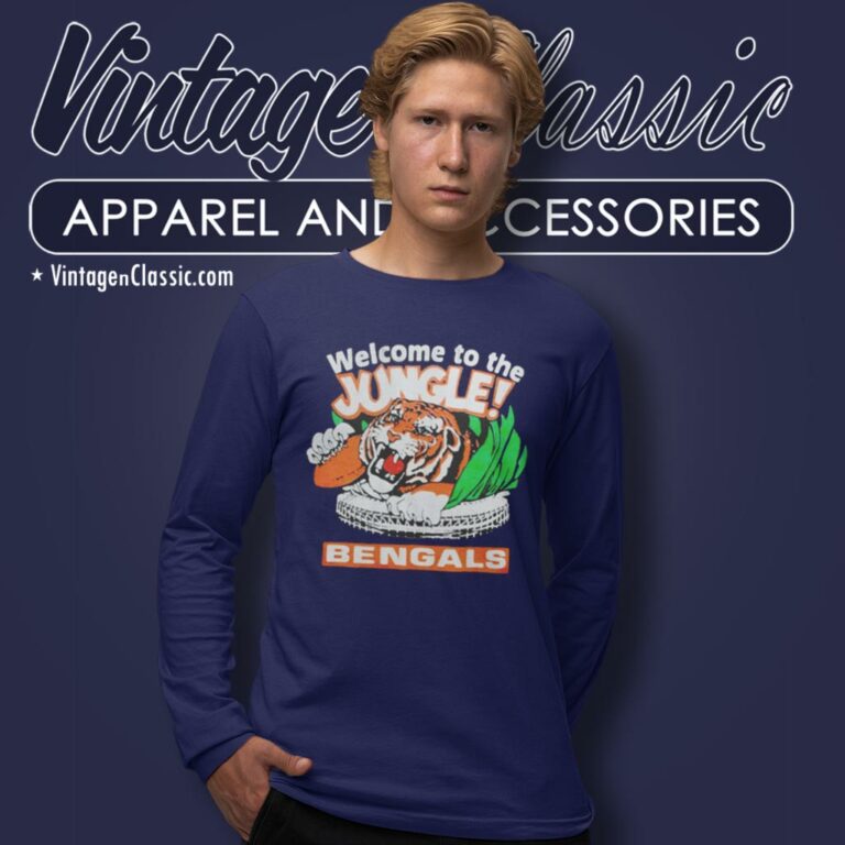 Cincinnati Bengals Welcome To The Jungle Tiger Long Sleeve Tee Cincinnati Bengals Welcome To The Jungle Tiger Long Sleeve Tee