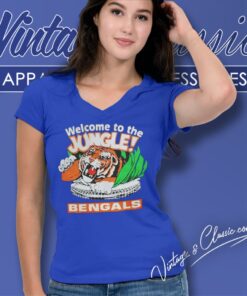 Cincinnati Bengals Welcome To The Jungle Tiger V Neck TShirt
