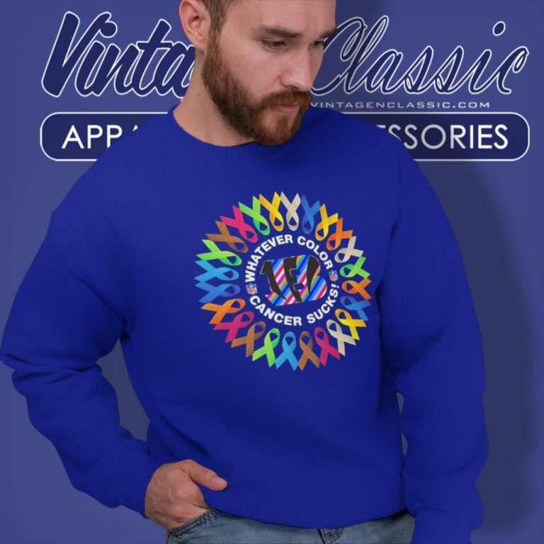 Cincinnati Bengals Whatever Color Cancer Sucks Sweatshirt Cincinnati Bengals Whatever Color Cancer Sucks Sweatshirt