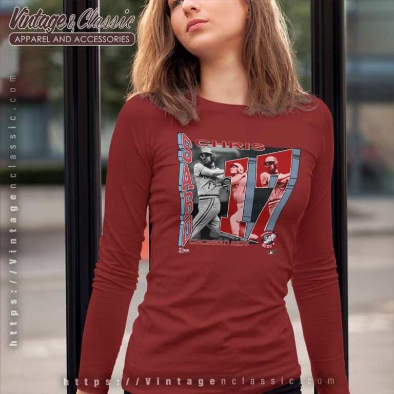 Cincinnati Reds Chris Sabo Long Sleeve Tee Cincinnati Reds Chris Sabo Long Sleeve Tee