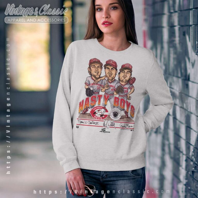Cincinnati Reds Nasty Boys Caricature Sweatshirt Cincinnati Reds Nasty Boys Caricature Sweatshirt