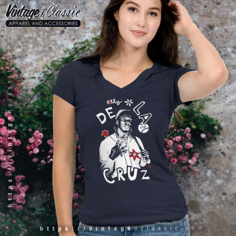 Cincy Elly De La Cruz Hand Sign V Neck TShirt Cincy Elly De La Cruz Hand Sign V Neck TShirt