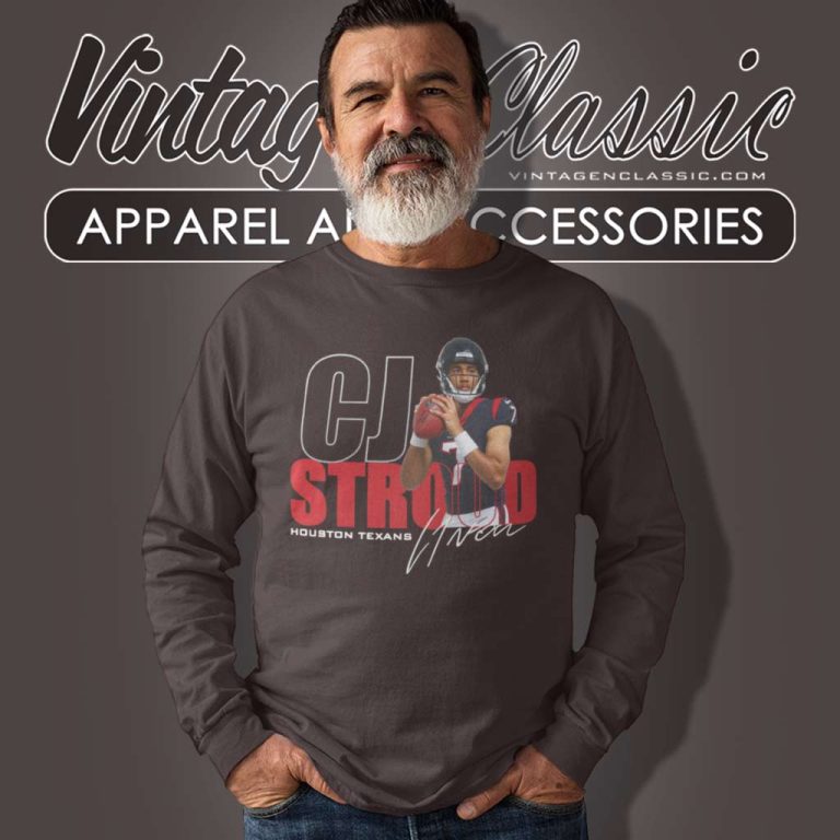 Cj Stroud Houston Texans Signature Long Sleeve Tee Cj Stroud Houston Texans Signature Long Sleeve Tee