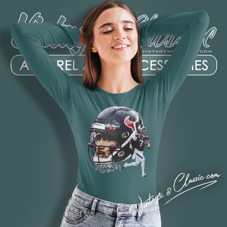Cj Stroud L7 Neon Nfl Houston Texans Long Sleeve Tee Cj Stroud L7 Neon Nfl Houston Texans Long Sleeve Tee